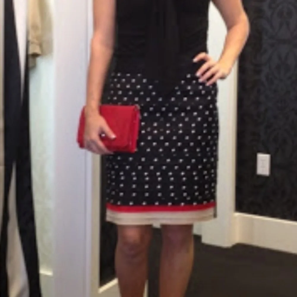 White House Black Market Polka Dot Tiered Skirt